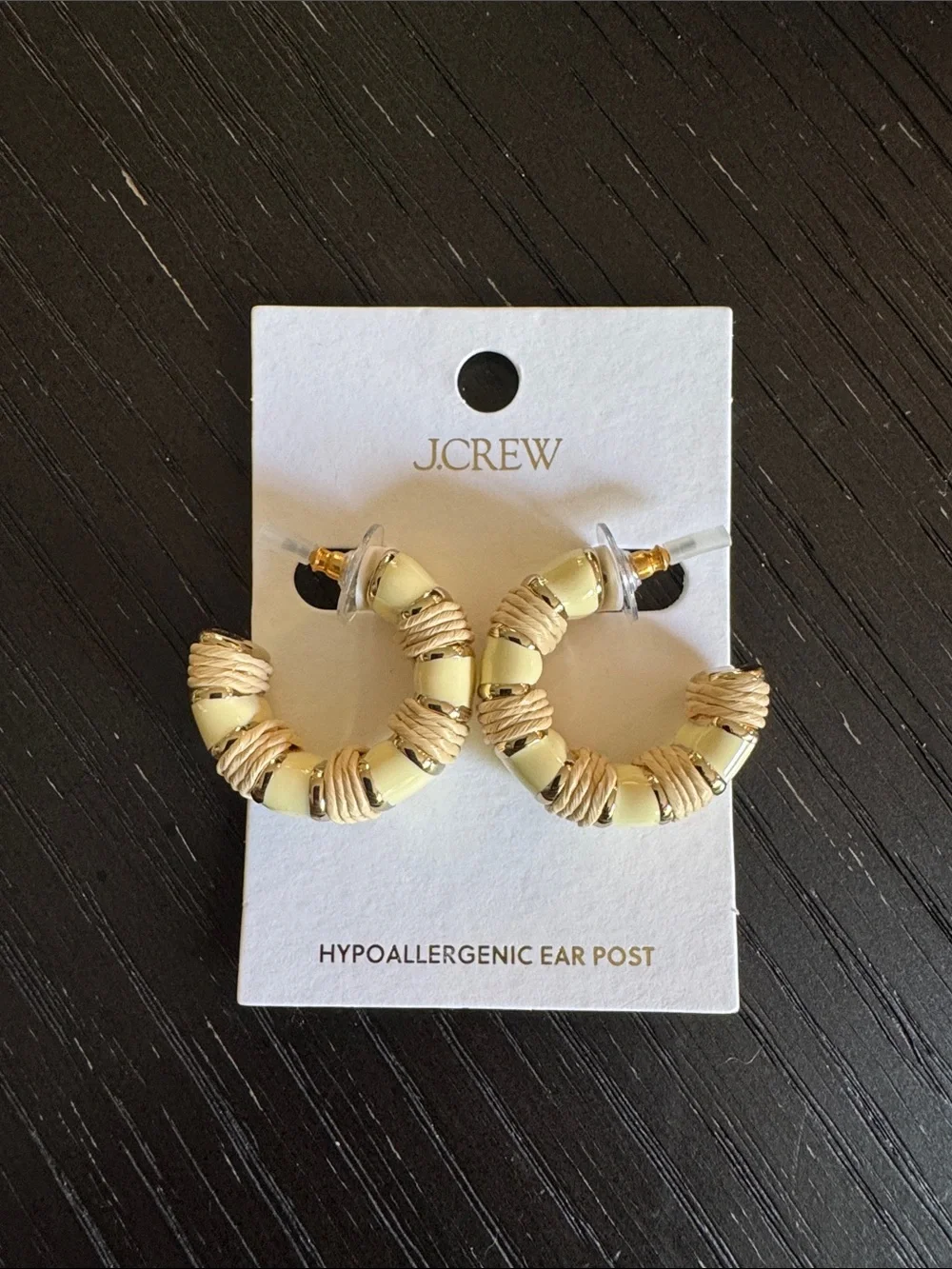 J. Crew two-tone woven/wrapped earrings. Gold hardware. NWT.